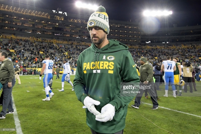 Aaron Rodgers after game with the Lions